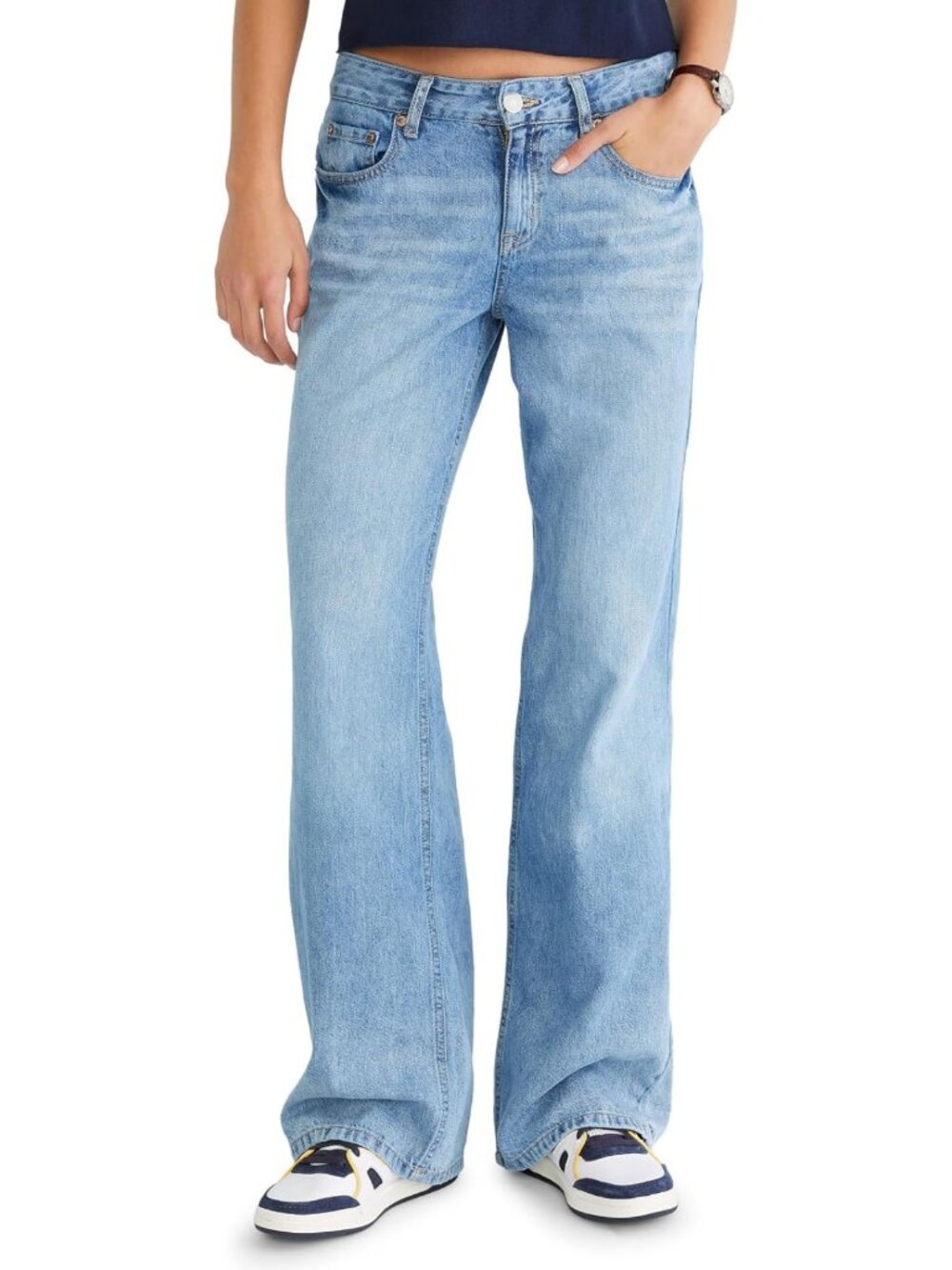 Stylish Women's Low Rise Baggy Wide Leg Jeans - Trendy Casual Fashion Bottoms